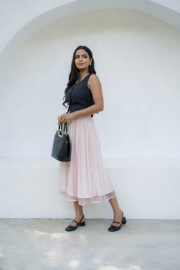 Emma Satin Pleated Skirt - Image 3