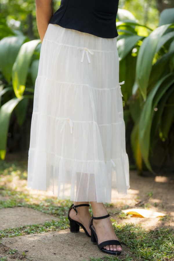 Bella Mesh Ribbon Skirt - Image 3