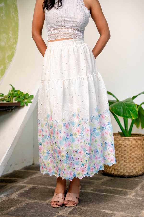 Rose of Sharon Cutlon Skirt - White - Image 5